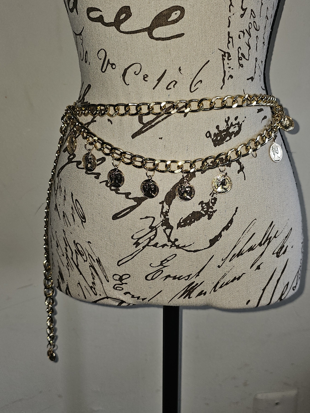 Gold Coin Charm Chain Belt - Women Accessories
